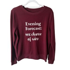 Kismet Burgundy Red Relaxed Sweatshirt Women’s M
